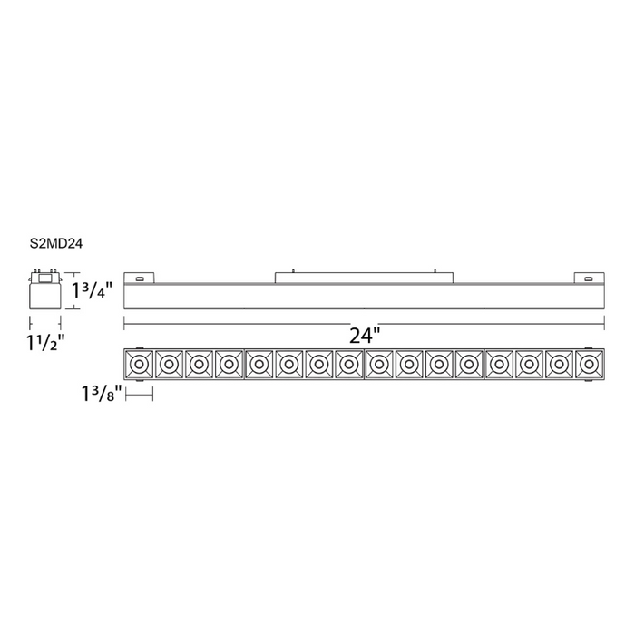WAC S2MD24-3 24" Ventrix 21.5W Multi Stealth Downlight