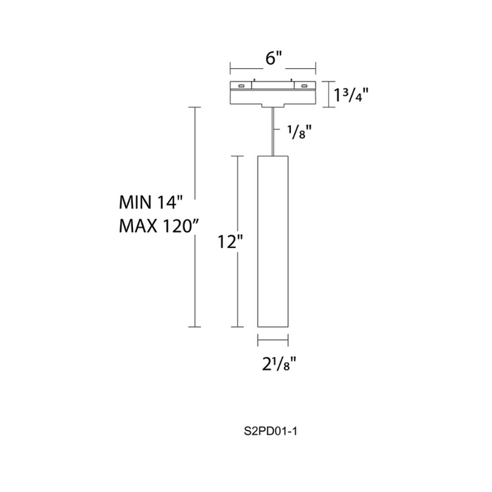 WAC S2PD01-1 6" Ventrix 15W Silo Pendant