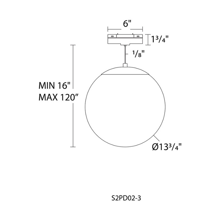 WAC S2PD02-3 6" Ventrix 11W Niveous Pendant