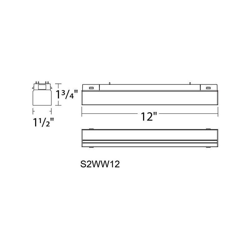 WAC S2WW12-1 12" Ventrix 7W Stealth Wall Wash
