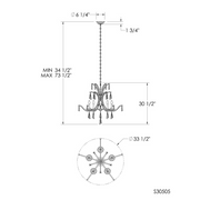 Schonbek S30505 Tinsley 5-lt 34" Chandelier