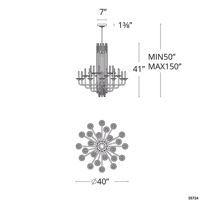 Schonbek S5724 Calliope 40" LED Chandelier