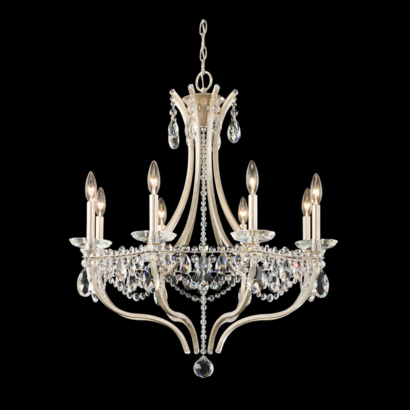 Schonbek S77508 Adley 8-lt 30" Chandelier - Antique Silver/Radiance