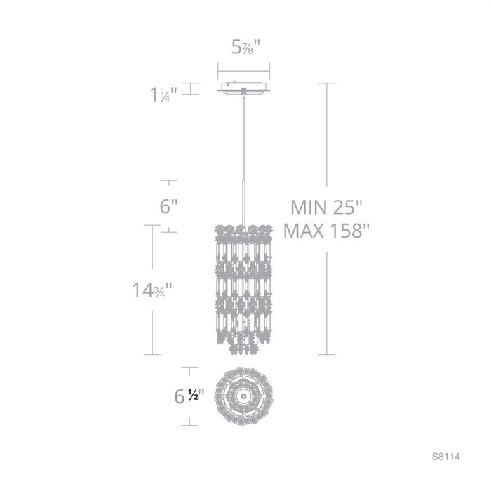 Schonbek S8114 Tahitian 1-lt 7" LED Pendant, CCT Selectable