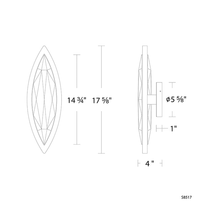 Schonbek S8517 Marchesa 17" Tall LED Wall Sconce