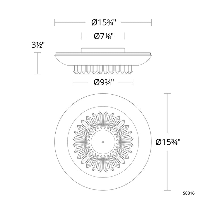 Schonbek S8816 Bellaire 16" LED Flush Mount