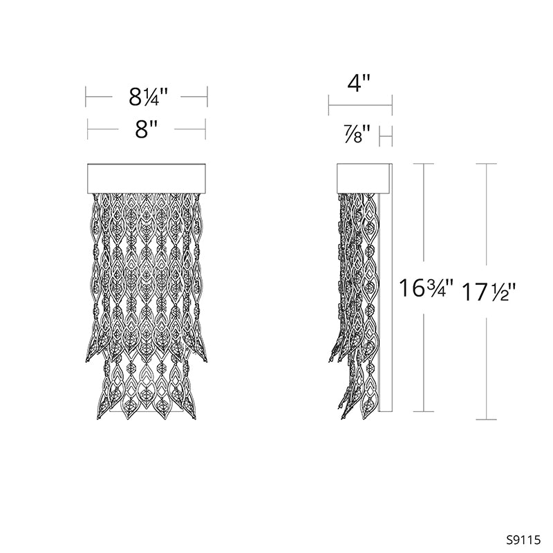 Schonbek S9115 Pavona 18" Tall LED Wall Sconce