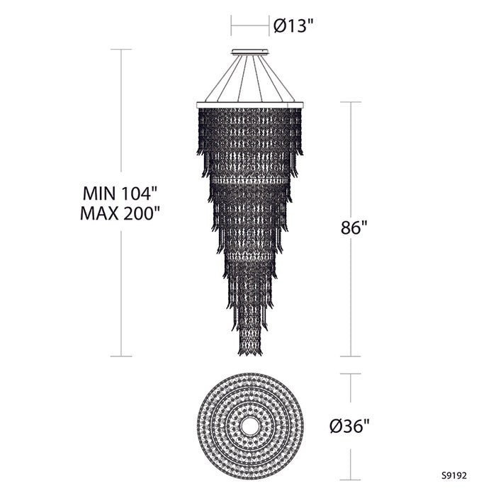 Schonbek S9192 Pavona 36" LED Pendant