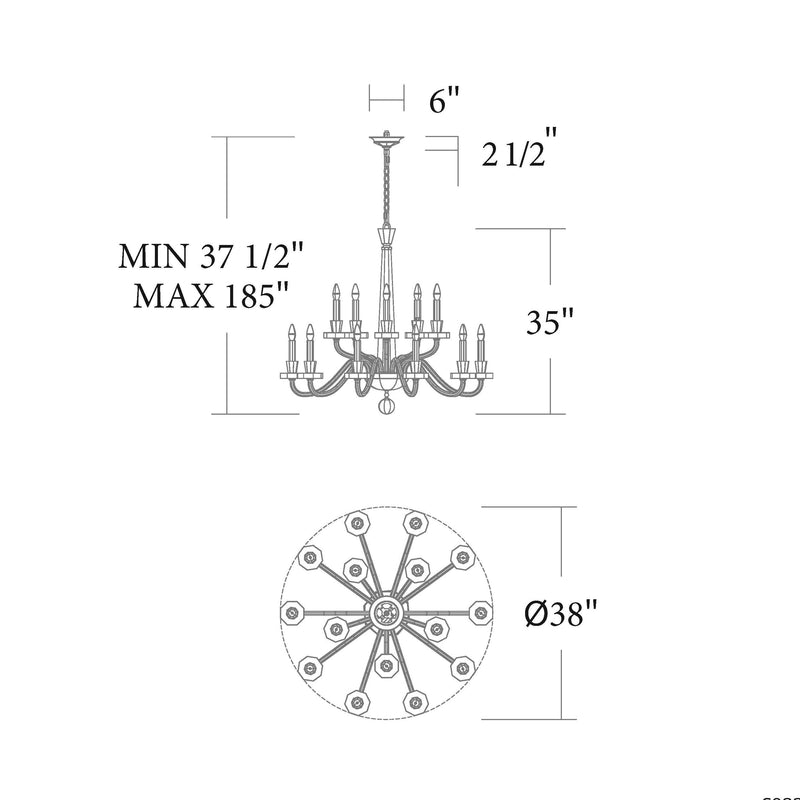 Schonbek S9338 Amadeus 15-lt 38" Chandelier