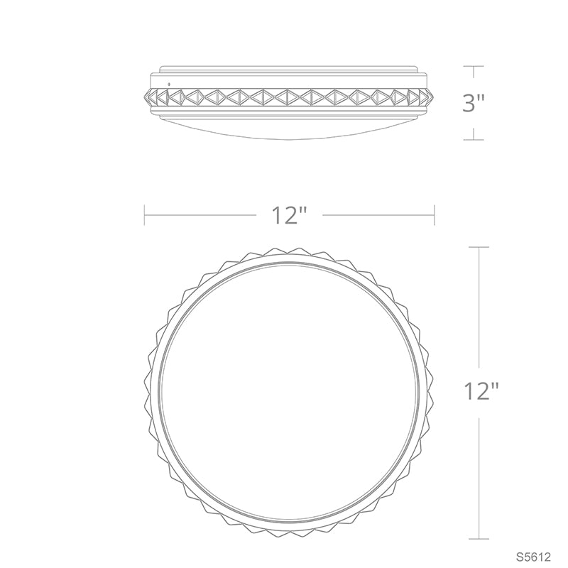 Schonbek S9912 Kristally 12" LED Flush Mount