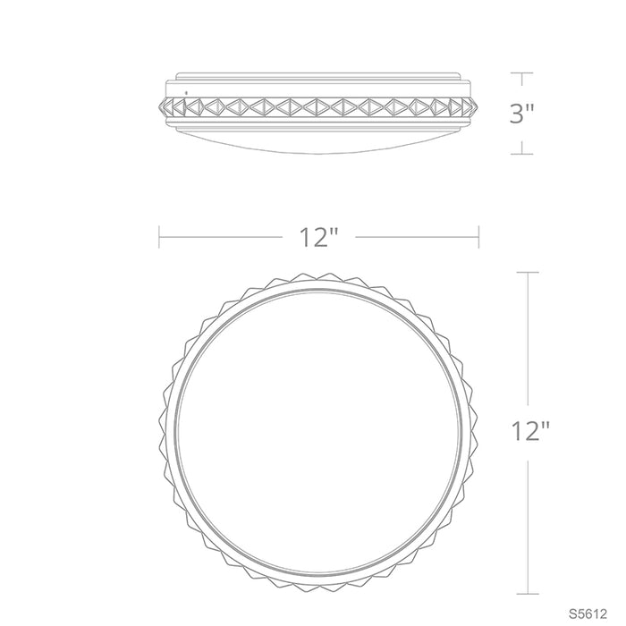 Schonbek S9912 Kristally 12" LED Flush Mount