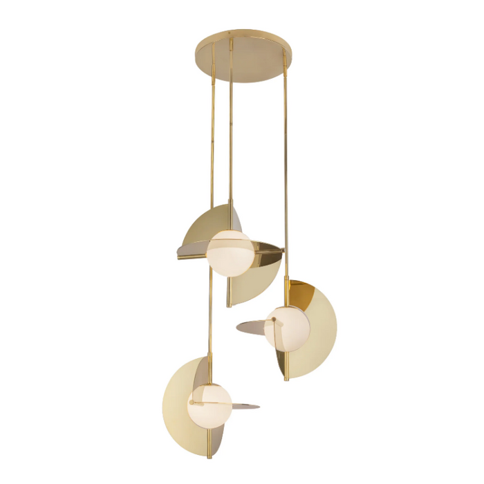Kuzco CH65127 Scorpio 3-lt 27" LED Chandelier - Metallic Brass