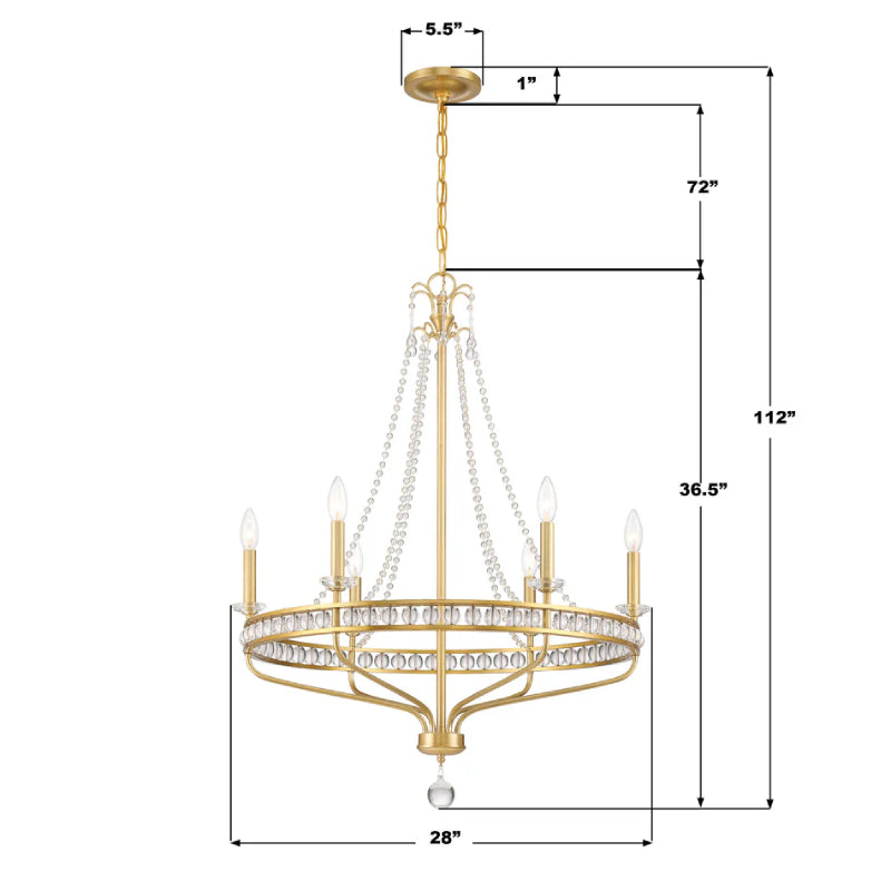 Crystorama SEV-1806 Seville 6-lt 28" Chandelier