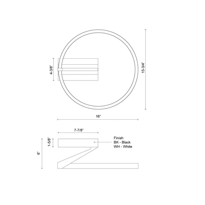 Kuzco SF27716-3WCCT-UNV Roda 1-lt 16" LED Flush Mount, CCT Selectable