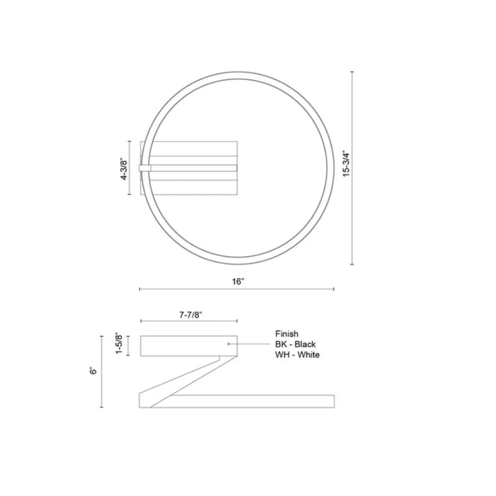 Kuzco SF27716-3WCCT-UNV Roda 1-lt 16" LED Flush Mount, CCT Selectable