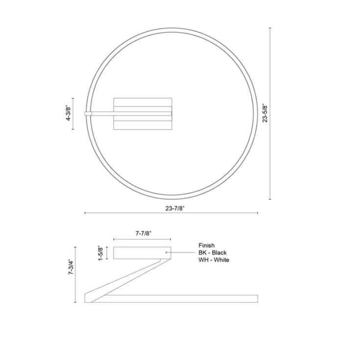 Kuzco SF27724-3WCCT-UNV Roda 1-lt 24" LED Flush Mount, CCT Selectable