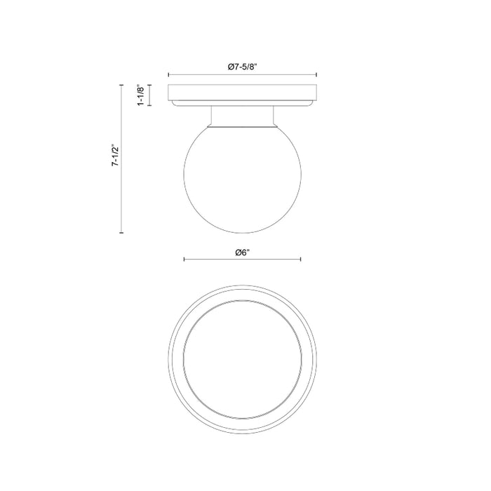 Alora Mood SF407306 Fiore 1-lt 6" Semi Flush Mount