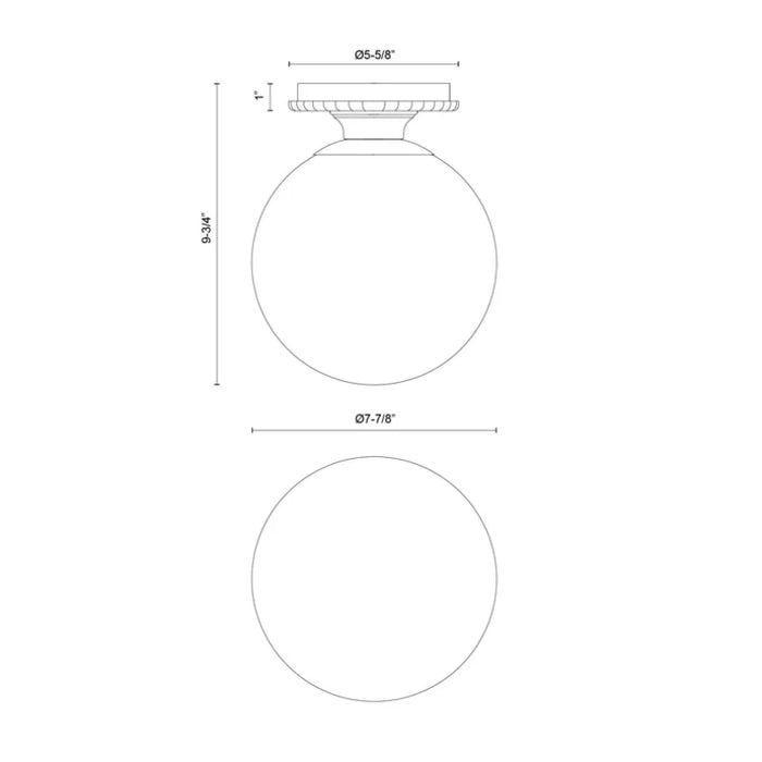 Alora Mood SF430108 Otis 1-lt 8" Semi-Flush Mount