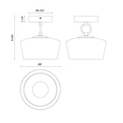 Alora Mood SF443308-UNV Leota 1-lt 8" LED Semi-Flush Mount