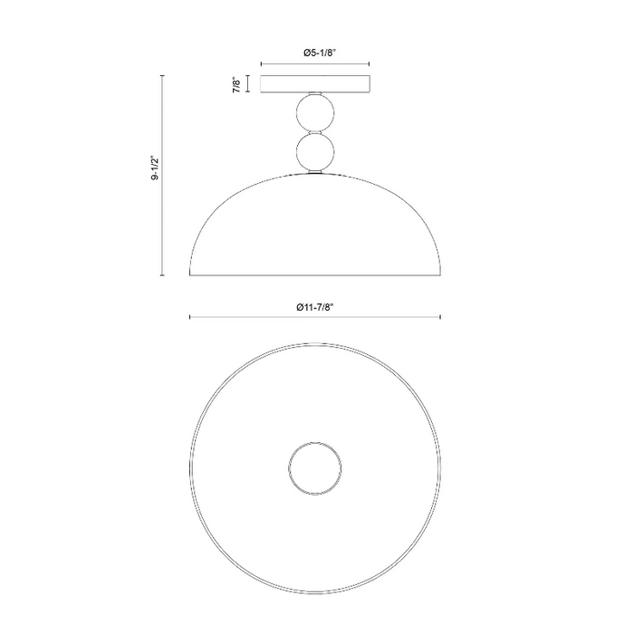 Alora Mood SF459012 Paisley 1-lt 12" Semi-Flush Mount