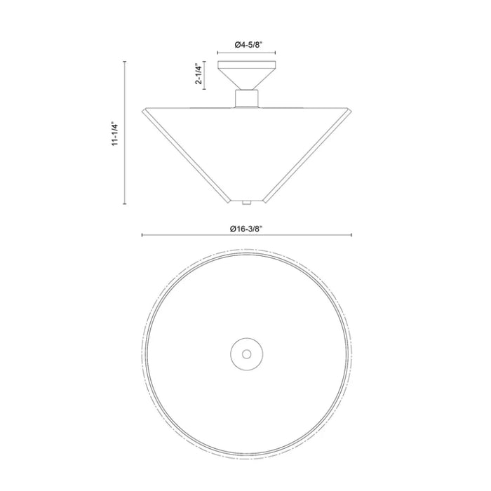 Alora Mood SF497016 Bridgette 1-lt 16" Semi-Flush Mount