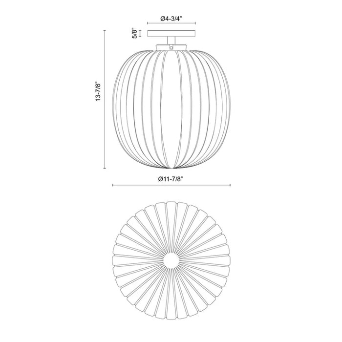 Alora Mood SF579112 Cherise 1-lt 12" Semi-Flush Mount