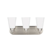 Generation 4415203 Kerrville 3-lt 18" Wall/Bath Sconce - Brushed Nickel