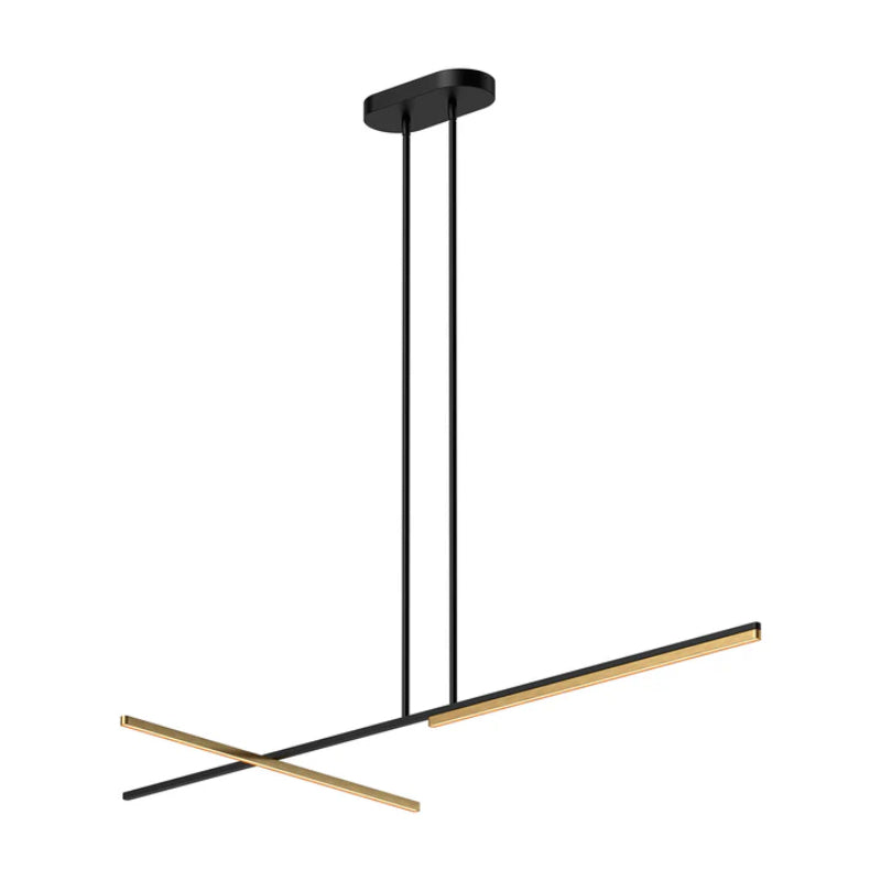 Kuzco LP28760-UNV-010 Shift 60" LED Linear Pendant, 120-277V - Black/Brushed Gold