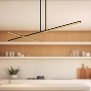 Kuzco LP28760-UNV-010 Shift 60" LED Linear Pendant, 120-277V - Black/Brushed Gold