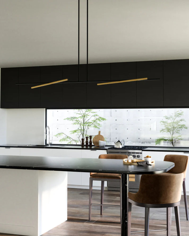 Kuzco LP28760-UNV-010 Shift 60" LED Linear Pendant, 120-277V - Black/Brushed Gold