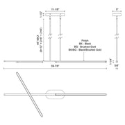 Kuzco LP28760-UNV-010 Shift 60" LED Linear Pendant, 120-277V