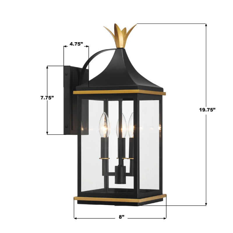 Crystorama SIM-801 Simpson 3-lt 20" Tall Outdoor Wall Sconce