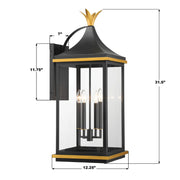 Crystorama SIM-804 Simpson 4-lt 32" Tall Outdoor Wall Sconce