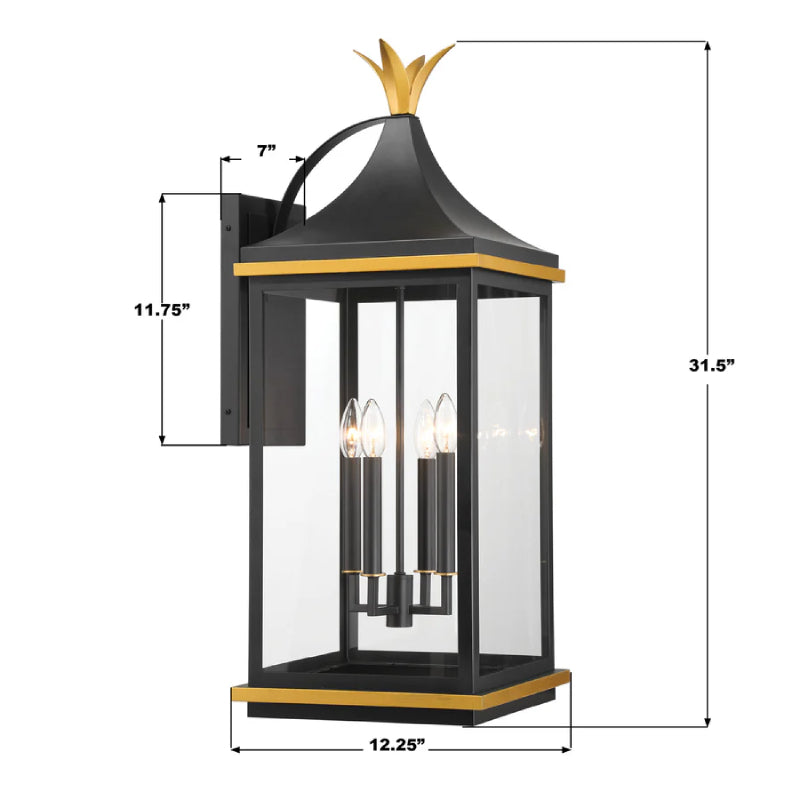 Crystorama SIM-804 Simpson 4-lt 32" Tall Outdoor Wall Sconce