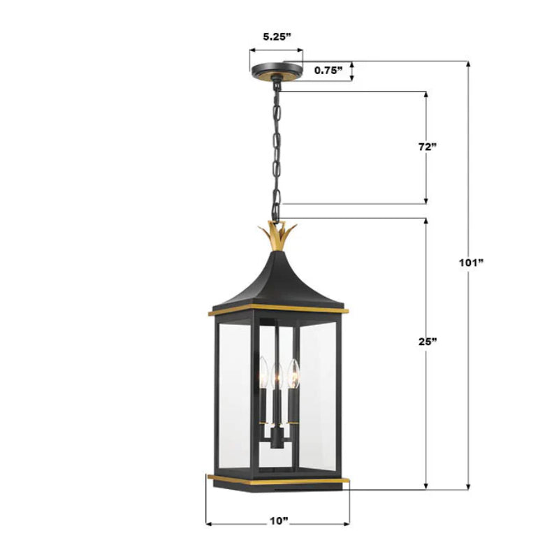 Crystorama SIM-805 Simpson 3-lt 10" Outdoor Pendant