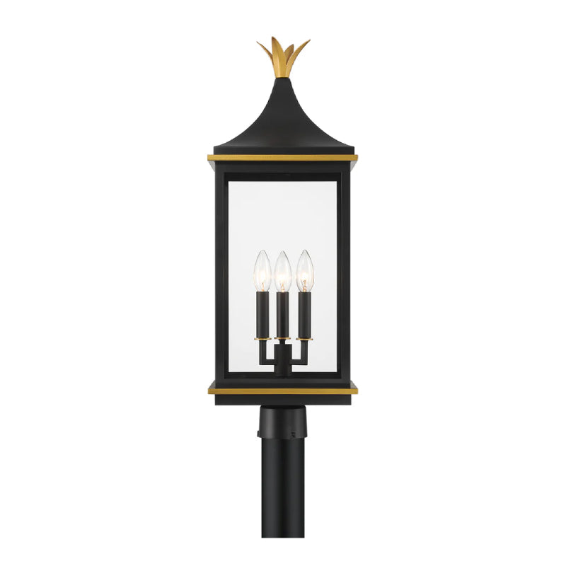 Crystorama SIM-809 Simpson 3-lt 28" Tall Outdoor Post Light