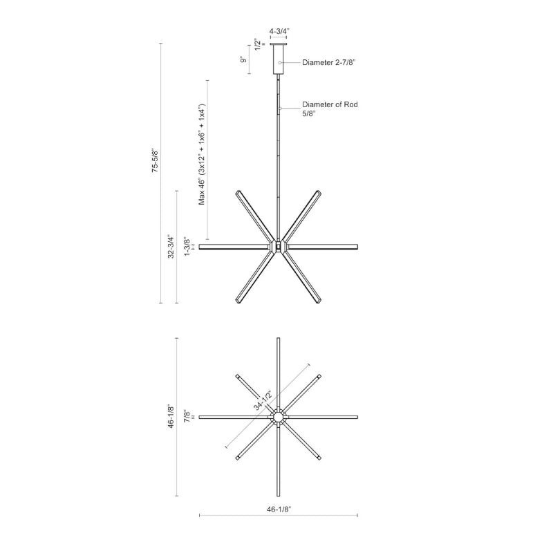 Kuzco CH14348 Sirius 48" LED Chandelier