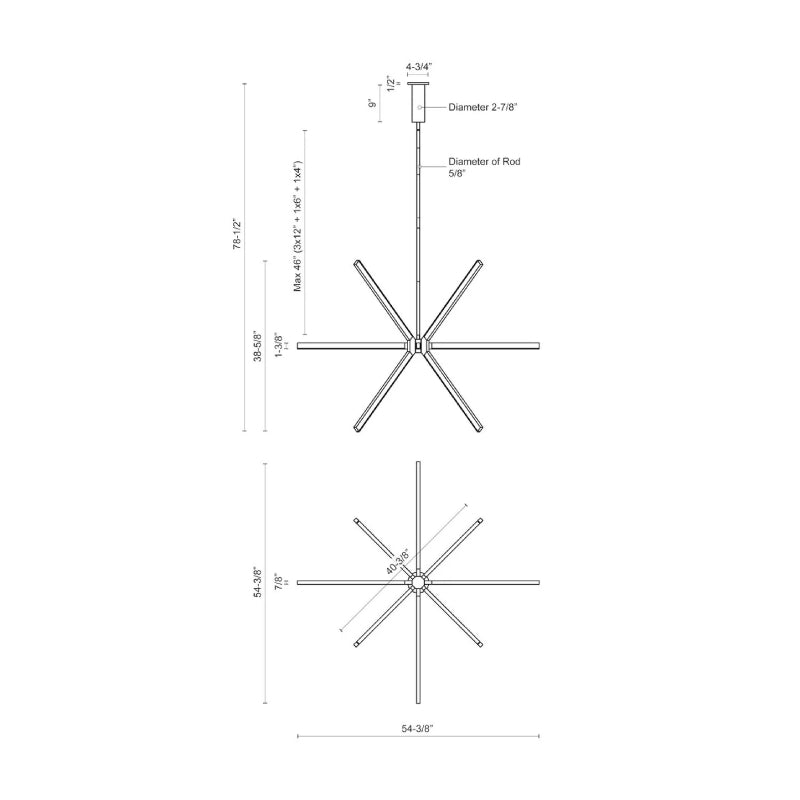 Kuzco CH14356 Sirius 54" LED Chandelier