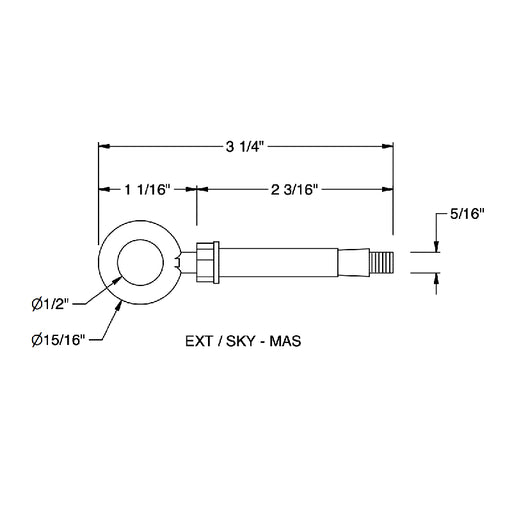 Bruck EXT/SKY-MAS Skyline Indoor/Outdoor Eyebolt Mount for Sheet Masonry