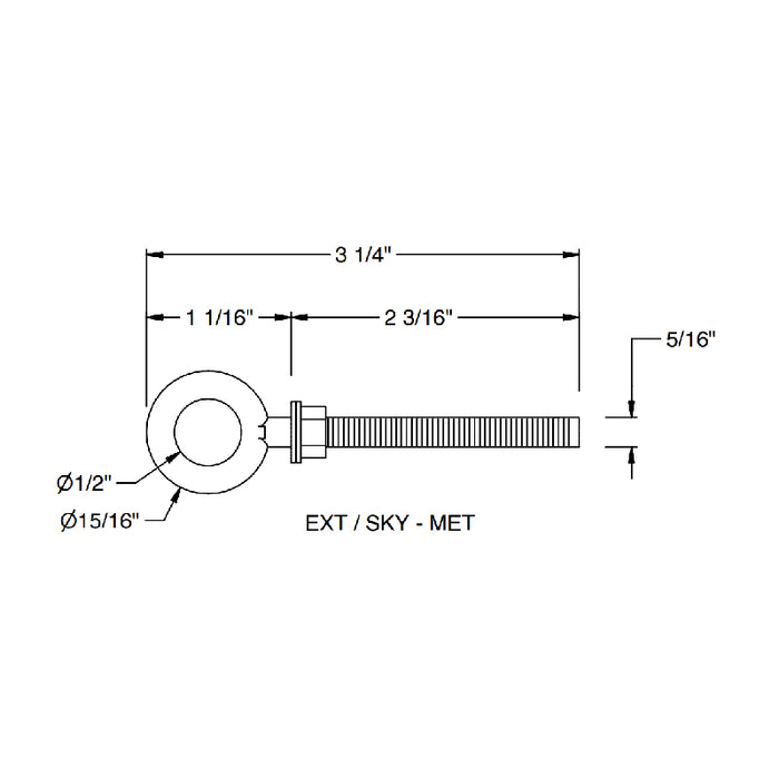 Bruck EXT/SKY-TIM Skyline Indoor/Outdoor Eyebolt Mount for Timber