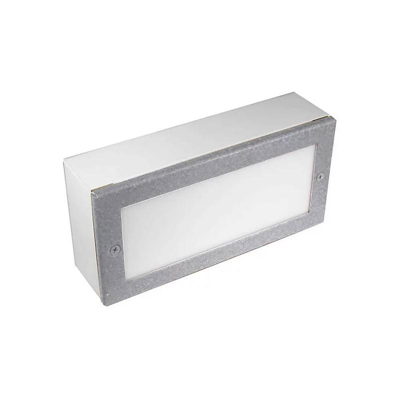 Focus Industries SL44LED 8" 2W Rectangle LED Paver Light, 3000K, 12V - Aluminum with Chrome