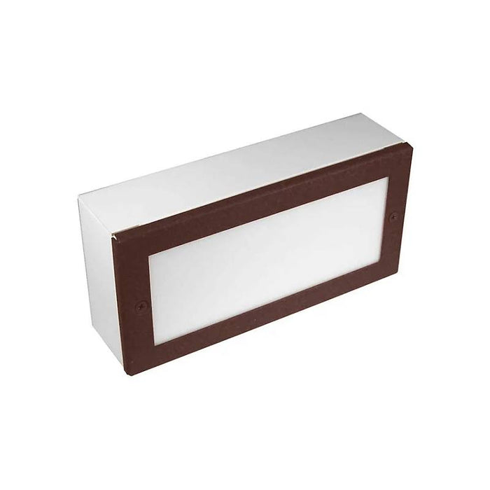 Focus Industries SL44LED 8" 2W Rectangle LED Paver Light, 3000K, 12V - Aluminum with Rust