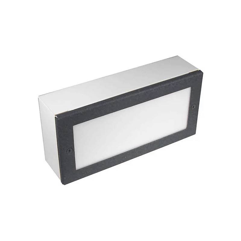 Focus Industries SL44LED 8" 2W Rectangle LED Paver Light, 3000K, 12V - Aluminum with Weathered Iron