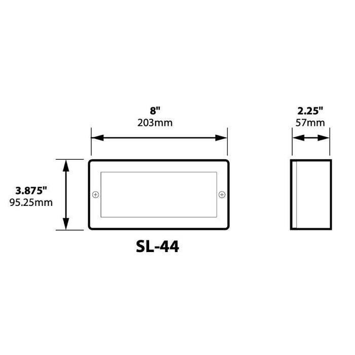 Focus Industries SL44LED 8" 2W Rectangle LED Paver Light, 3000K, 12V