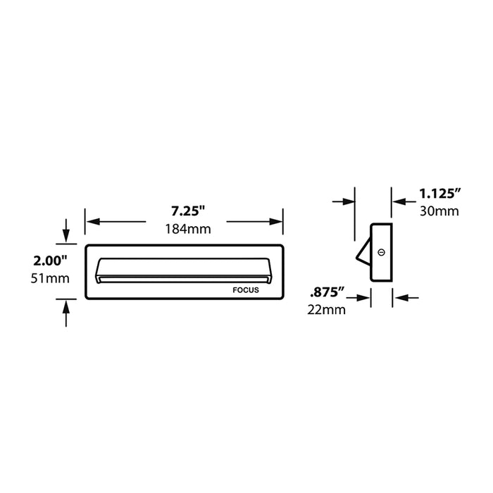 Focus Industries SL50LEDP 7" 5W LED Brick Light, 12V