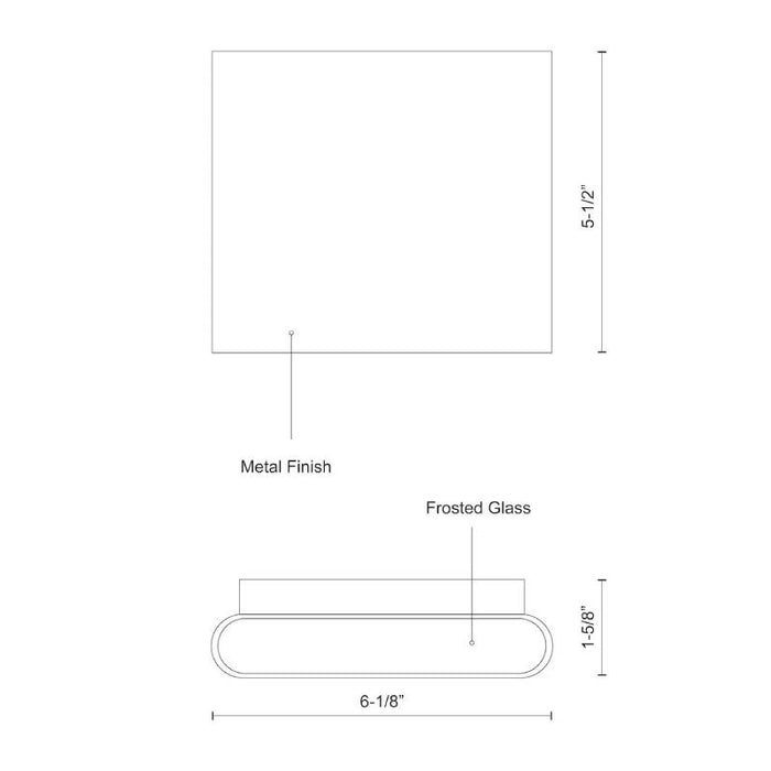 Kuzco AT6506-UNV Slate 1-lt 6" LED Wall Sconce