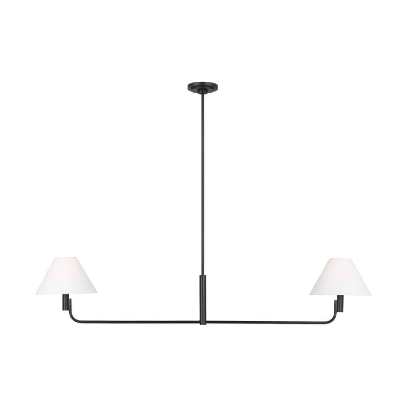 Visual Comfort SLC1022 Colfax 2-lt 55" LED Medium Linear Chandelier - Aged Iron
