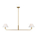 Visual Comfort SLC1022 Colfax 2-lt 55" LED Medium Linear Chandelier - Burnished Brass