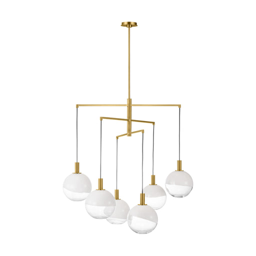 Visual Comfort SLC1036 Torian 6-lt 40" LED Extra Large Chandelier - Burnished Brass