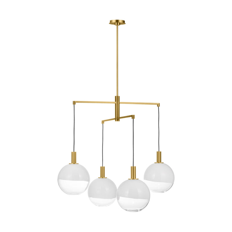 Visual Comfort SLC1044 Torian 4-lt 33" LED Large Chandelier - Burnished Brass